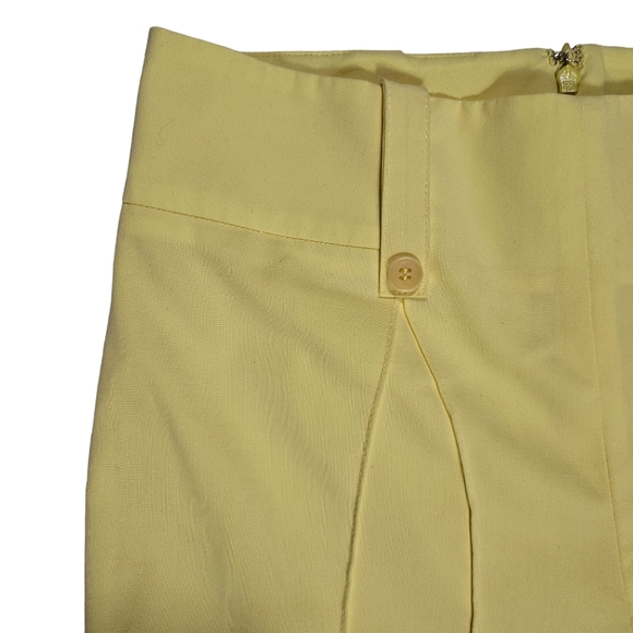 BCBG Maxazria Yellow Pintuck Ankle Dress Pants Size 10 ? Flat Front Work Career - Picture 5 of 16